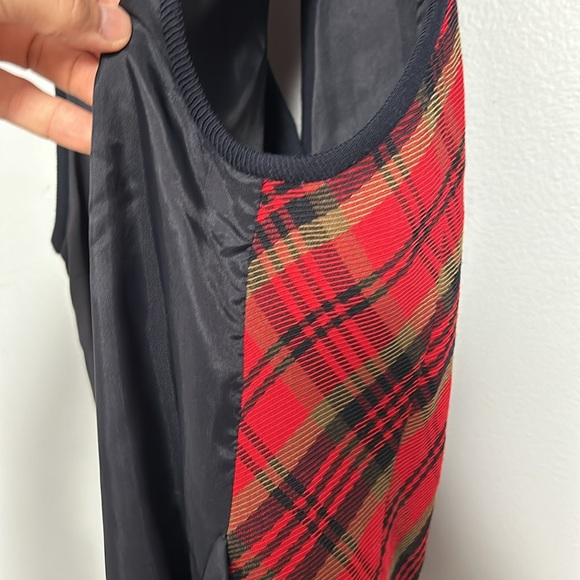 Linda Allard Ellen Tracy Plaid Vintage vest size 6 red, navy button down closure - Picture 11 of 14